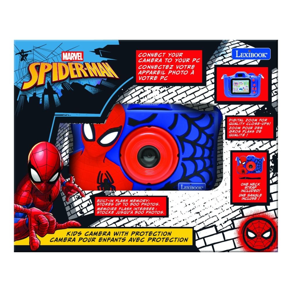 Camera digitala foto-video cu husa, Lexibook, Spider-Man