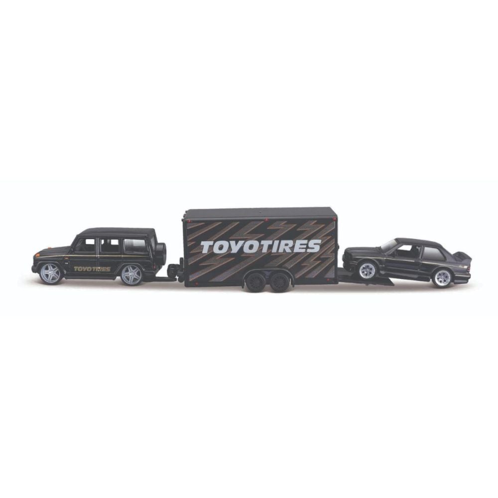 Set camion si masina metalica, Maisto, Design Team Haulers, 1:64