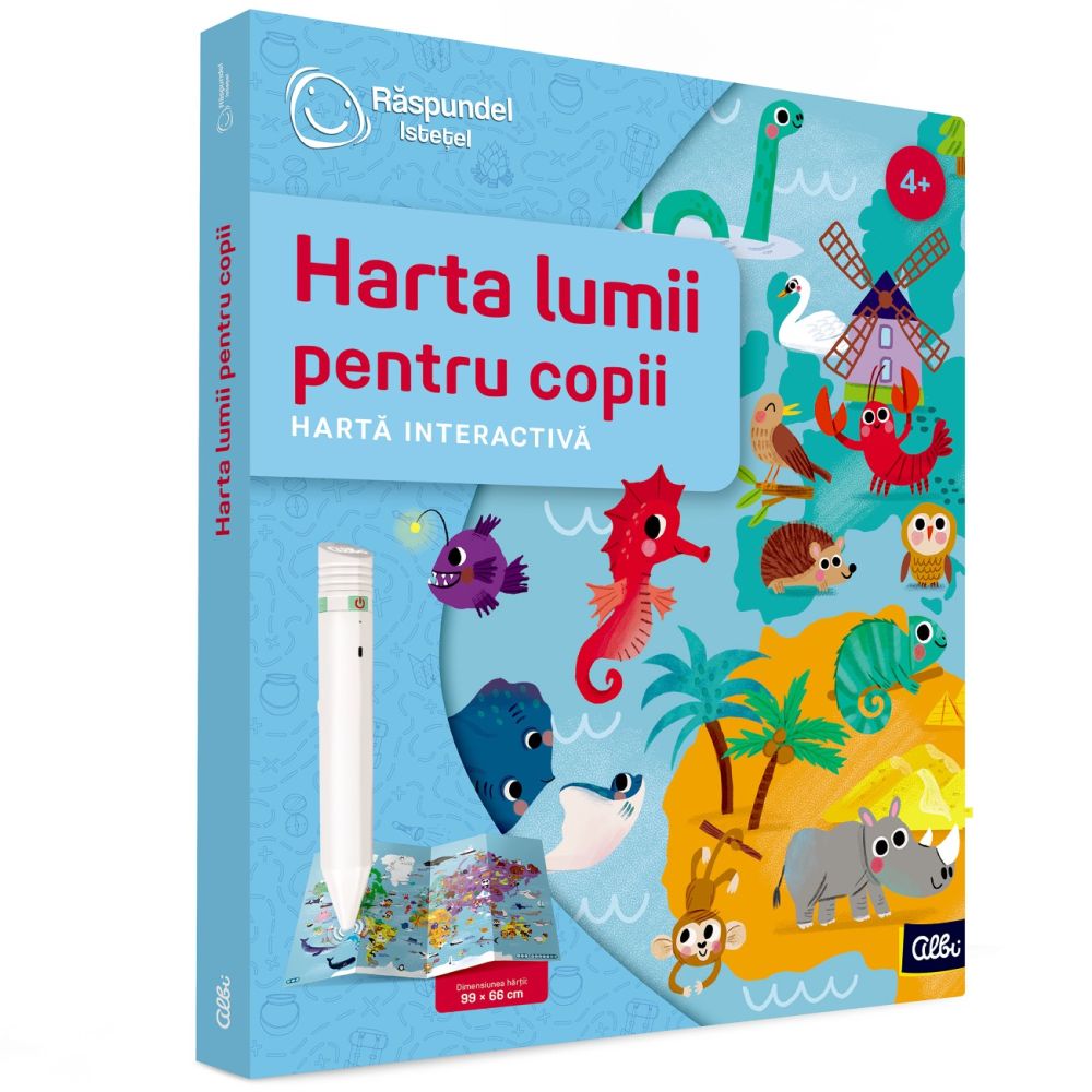 Harta interactiva, Raspundel Istetel, Harta lumii pentru copii
