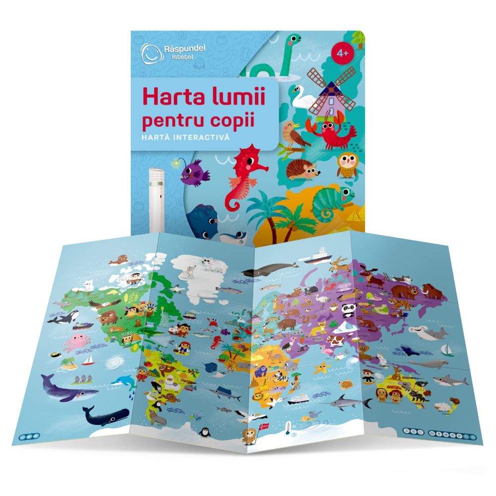 Harta interactiva, Raspundel Istetel, Harta lumii pentru copii
