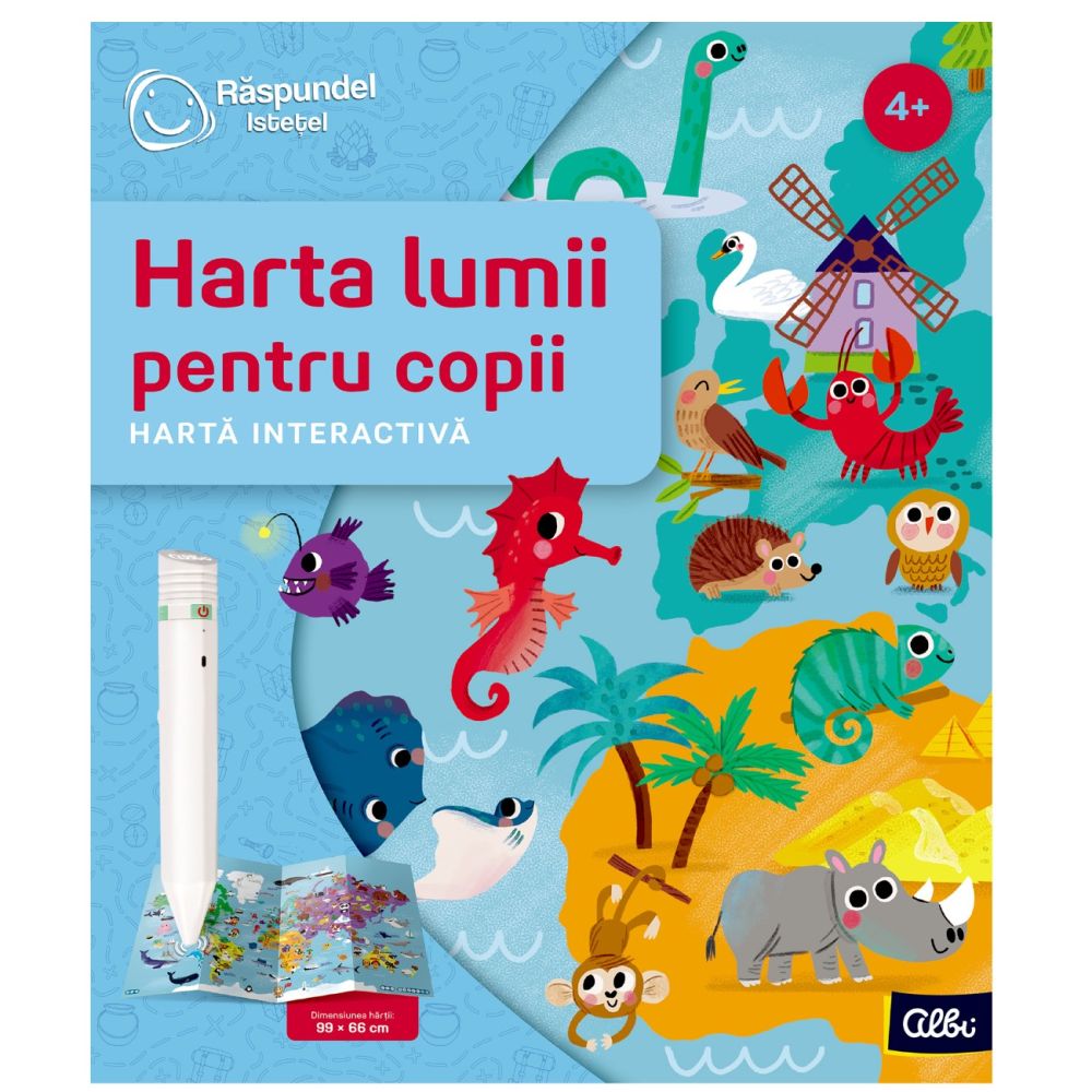 Harta interactiva, Raspundel Istetel, Harta lumii pentru copii