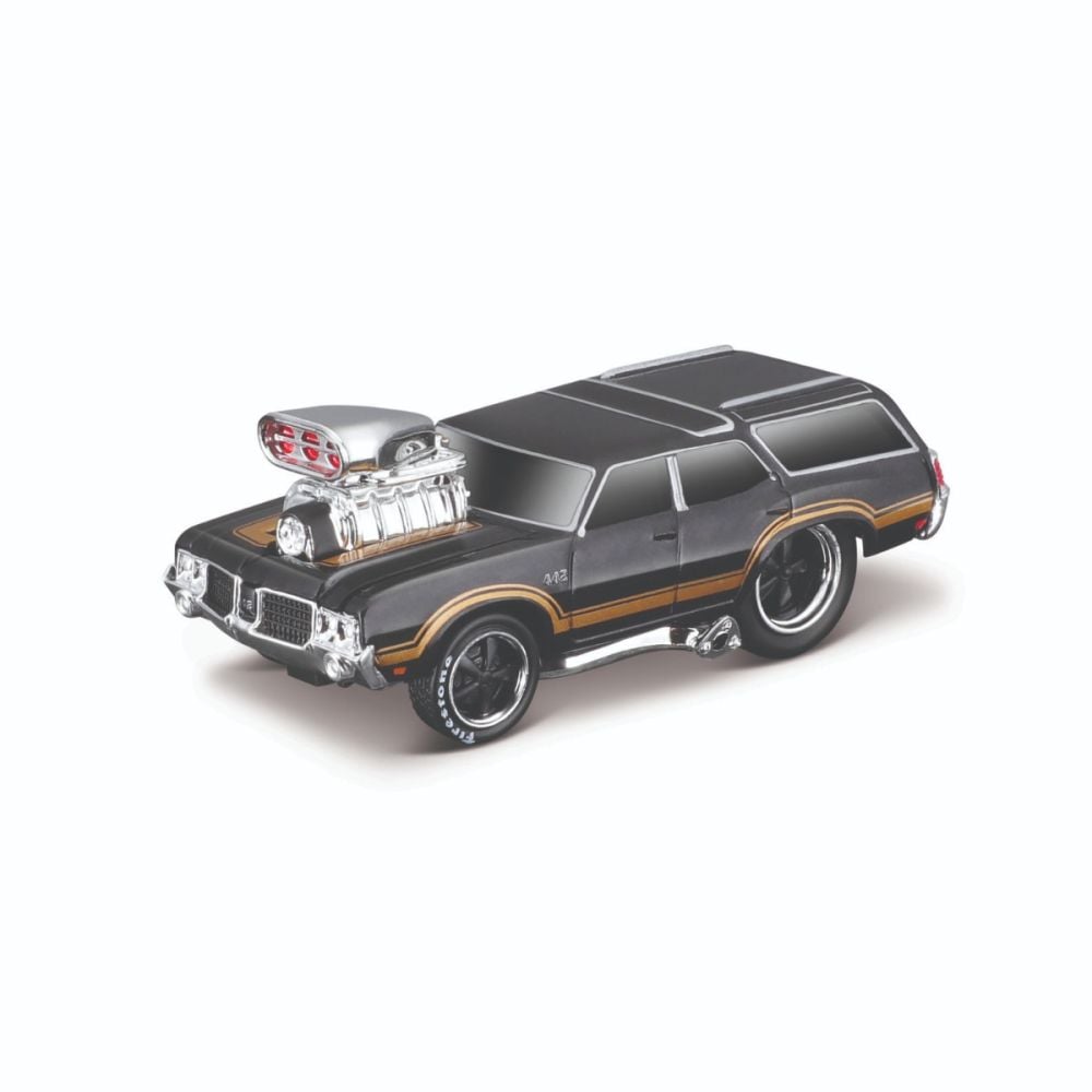 Transportator si masinuta, Maisto, Muscle Transports, 1966 Chevrolet C60 Flatbed si Oldsmobile Vista Cruiser 1970, 1:64