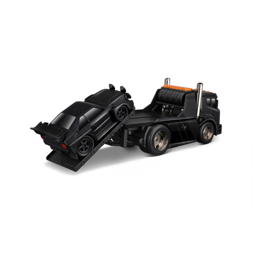 Transportator si masinuta, Maisto, Muscle Transports, JDM Flatbed si Audi Sport Quattro S1 E2 1986, 1:64