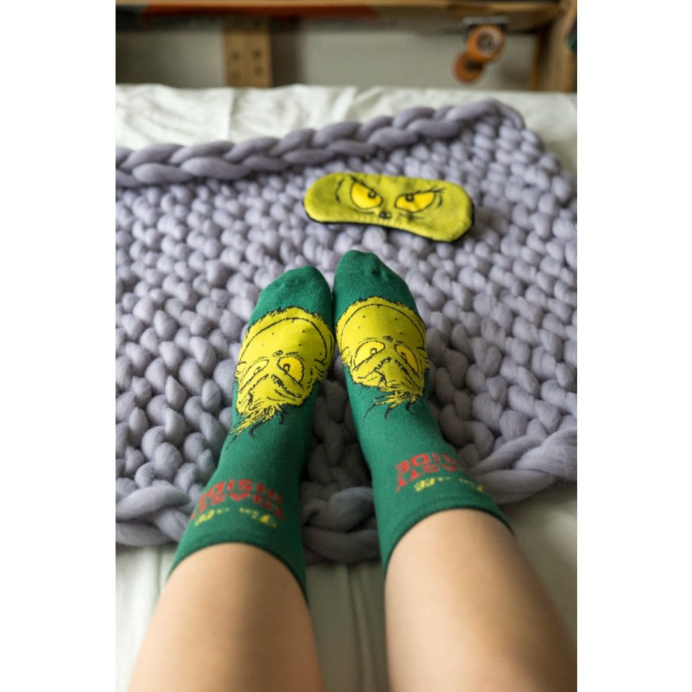 Set sosete si masca de somn, Grinch Christmas