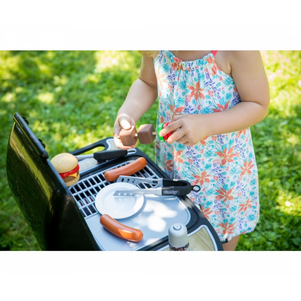 Set gratar cu accesorii, Smoby, BBQ Grill, 18 accesorii