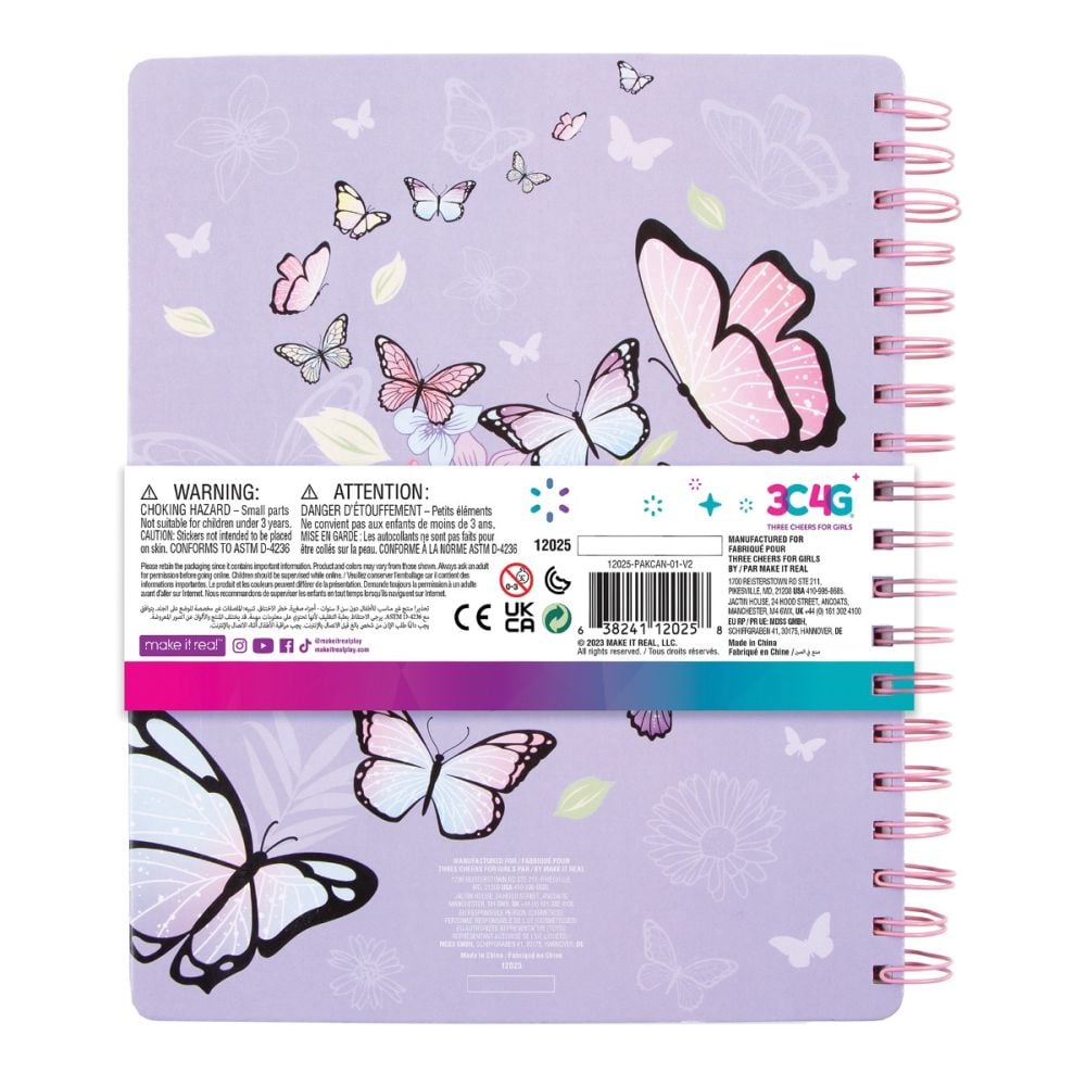 Caiet de schite cu 6 creioane colorate, 3C4G, Butterfly All in One