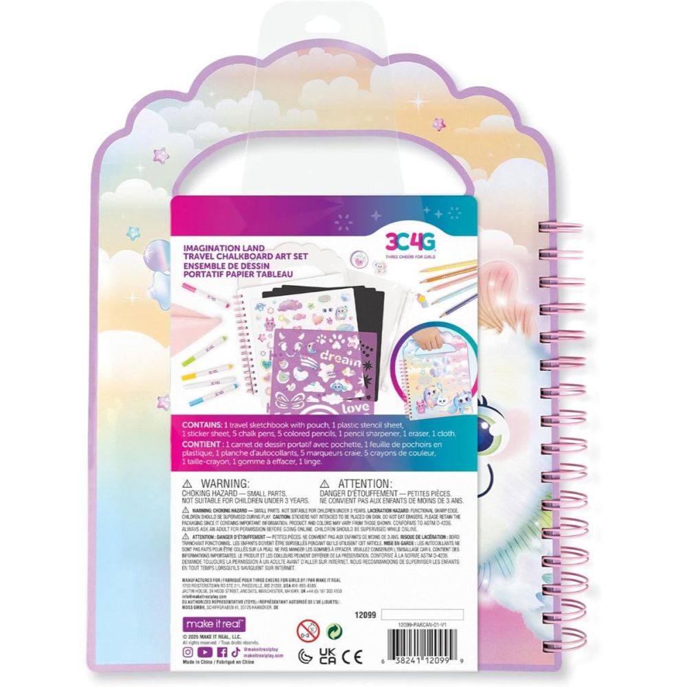 Set de desen cu tabla, creta si creioane, 3C4G, Travel Chalkboard