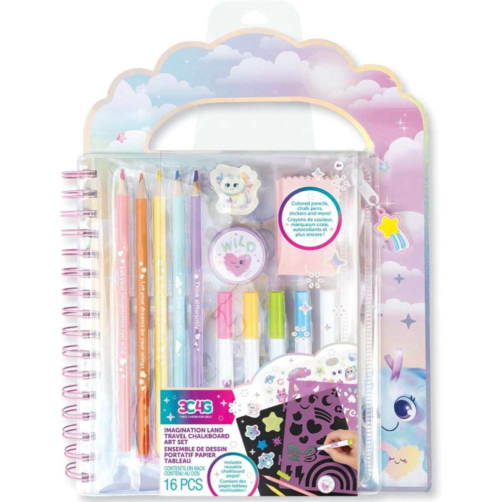 Set de desen cu tabla, creta si creioane, 3C4G, Travel Chalkboard