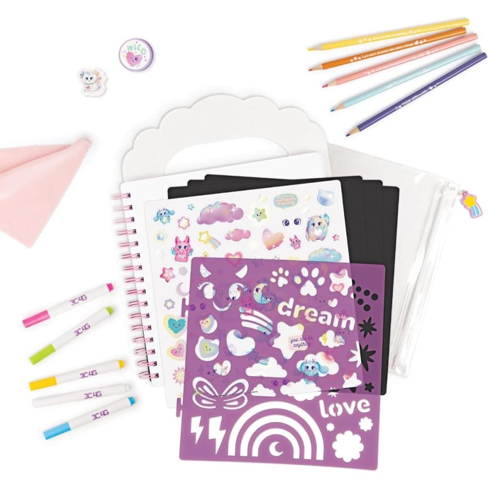 Set de desen cu tabla, creta si creioane, 3C4G, Travel Chalkboard