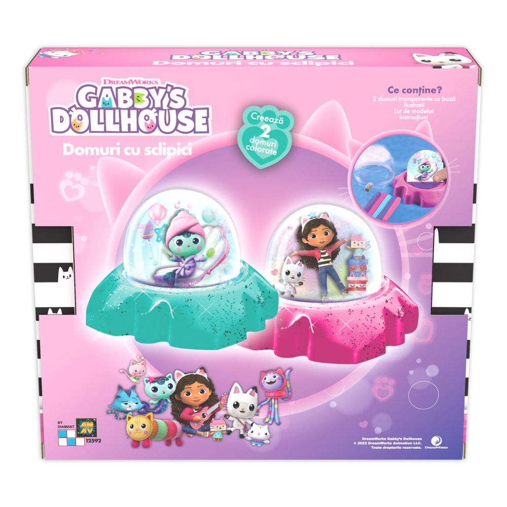 Set de creatie, Gabbys Dollhouse, Glob cu sclipici