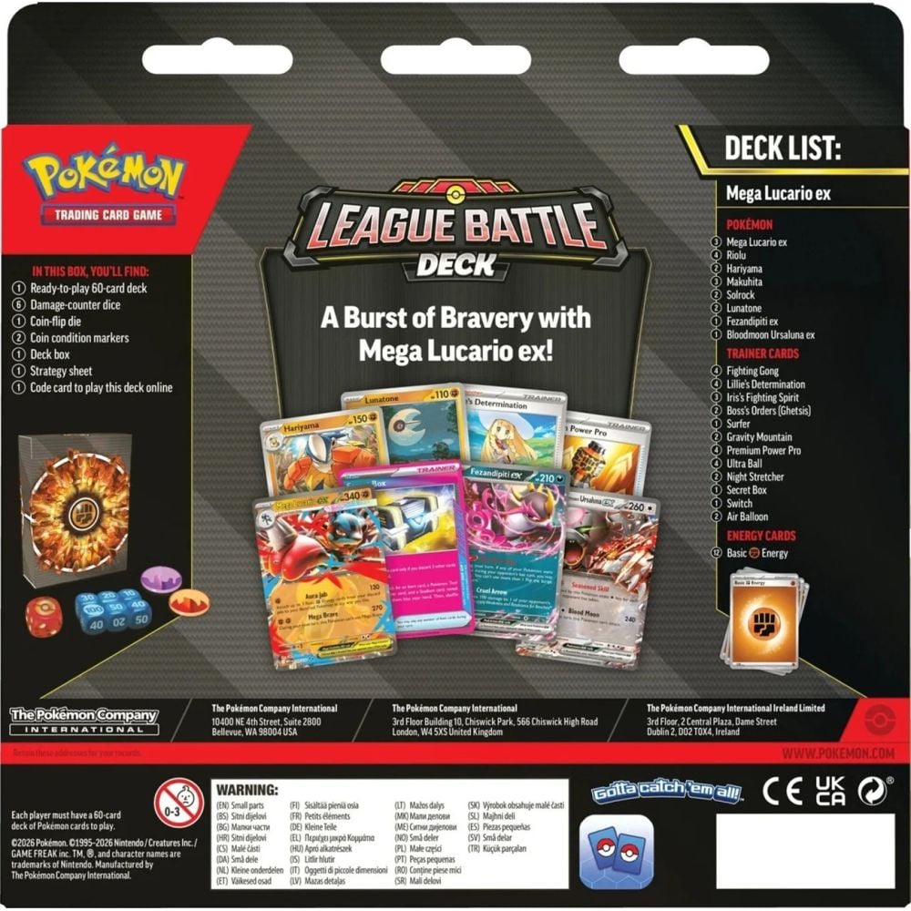 Set carti de joc, Pokemon TCG, Mega Lucario Ex League Battle Deck