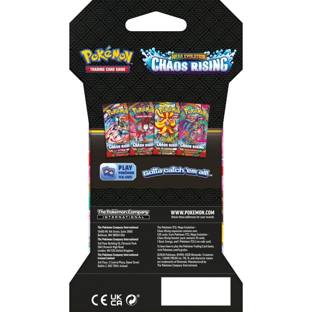 Set carti de joc, Pokemon TCG, Mega Evolution, Chaos Rising Sleeved Booster