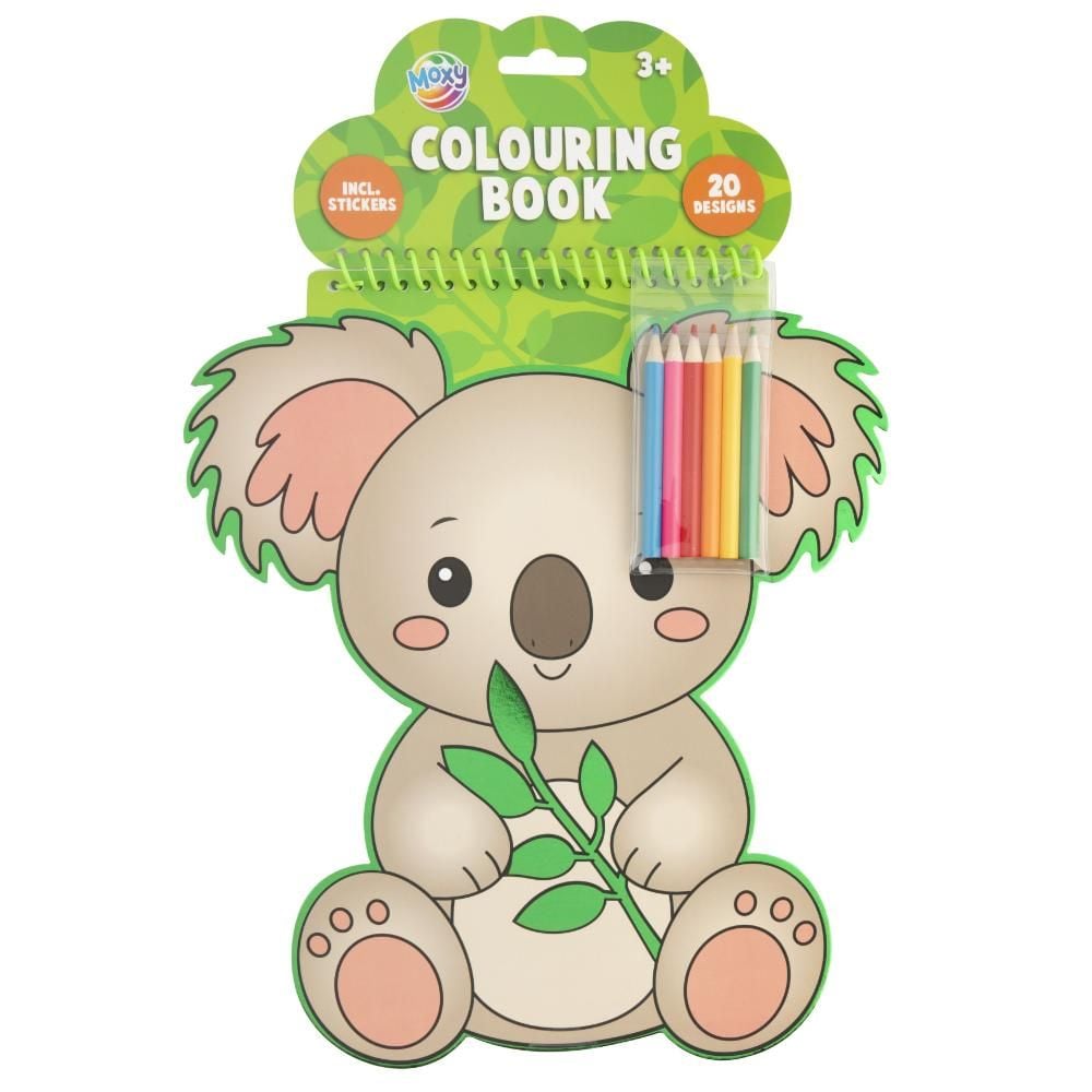 Carte de colorat in forma de animale, Grafix, cu 6 creioane colorate