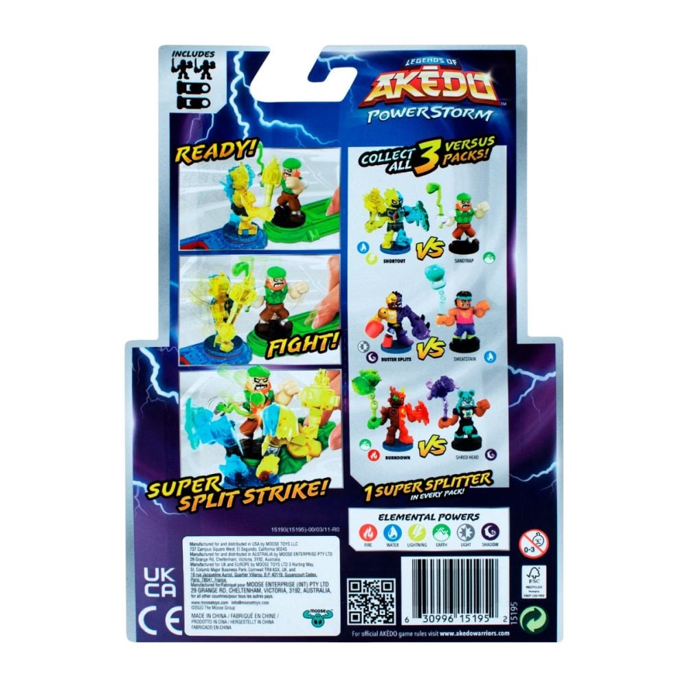 Set 2 figurine Akedo, Power Storm, Buster Splits Vs Sweatstain, S4