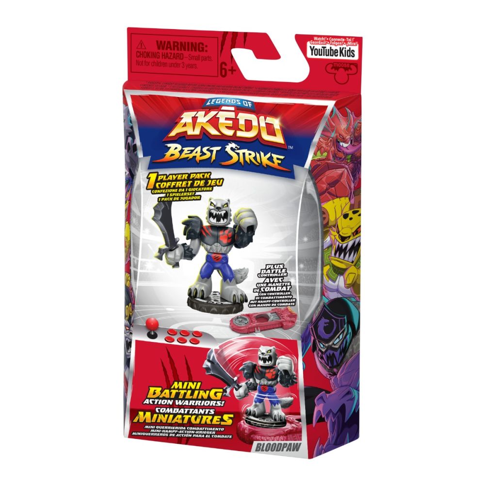 Figurina cu accesorii, Akedo, Beast Strike, Bloodpaw, S5