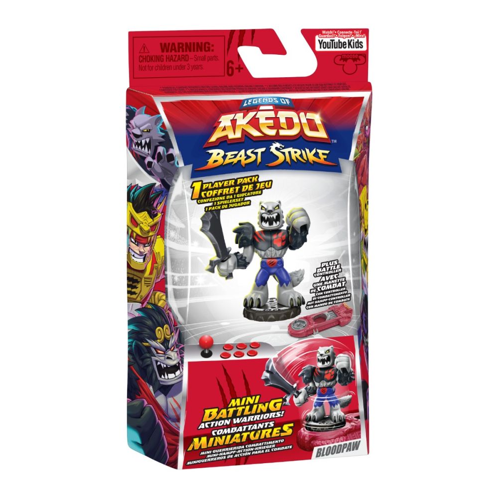 Figurina cu accesorii, Akedo, Beast Strike, Bloodpaw, S5