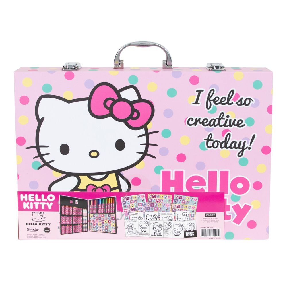 Set de colorat in trusa, Hello Kitty, 137 piese