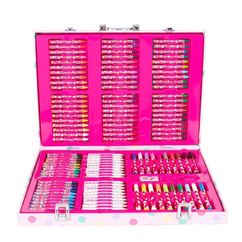 Set de colorat in trusa, Hello Kitty, 137 piese