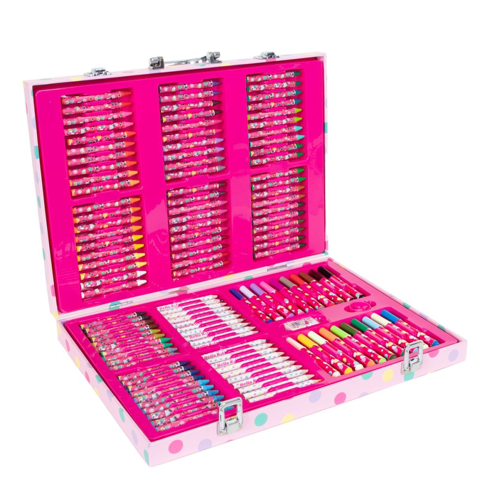 Set de colorat in trusa, Hello Kitty, 137 piese