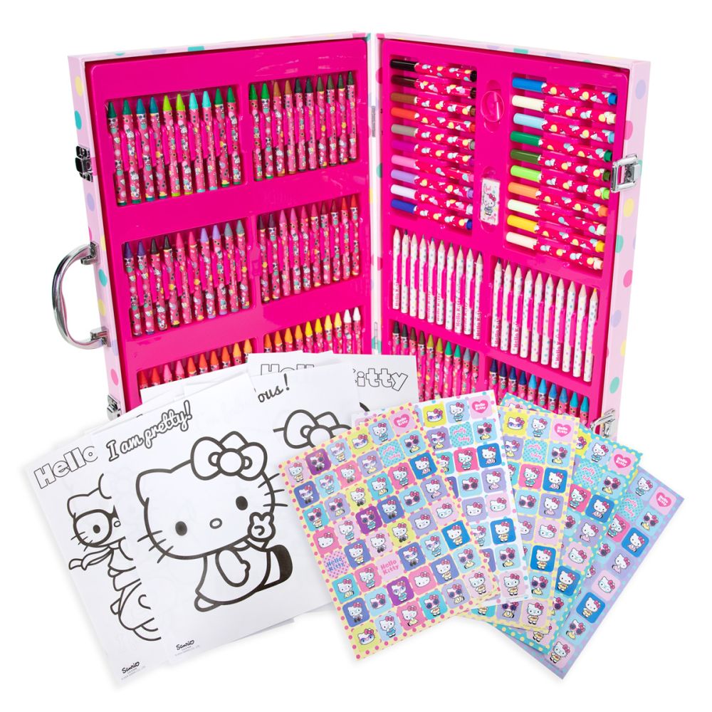 Set de colorat in trusa, Hello Kitty, 137 piese