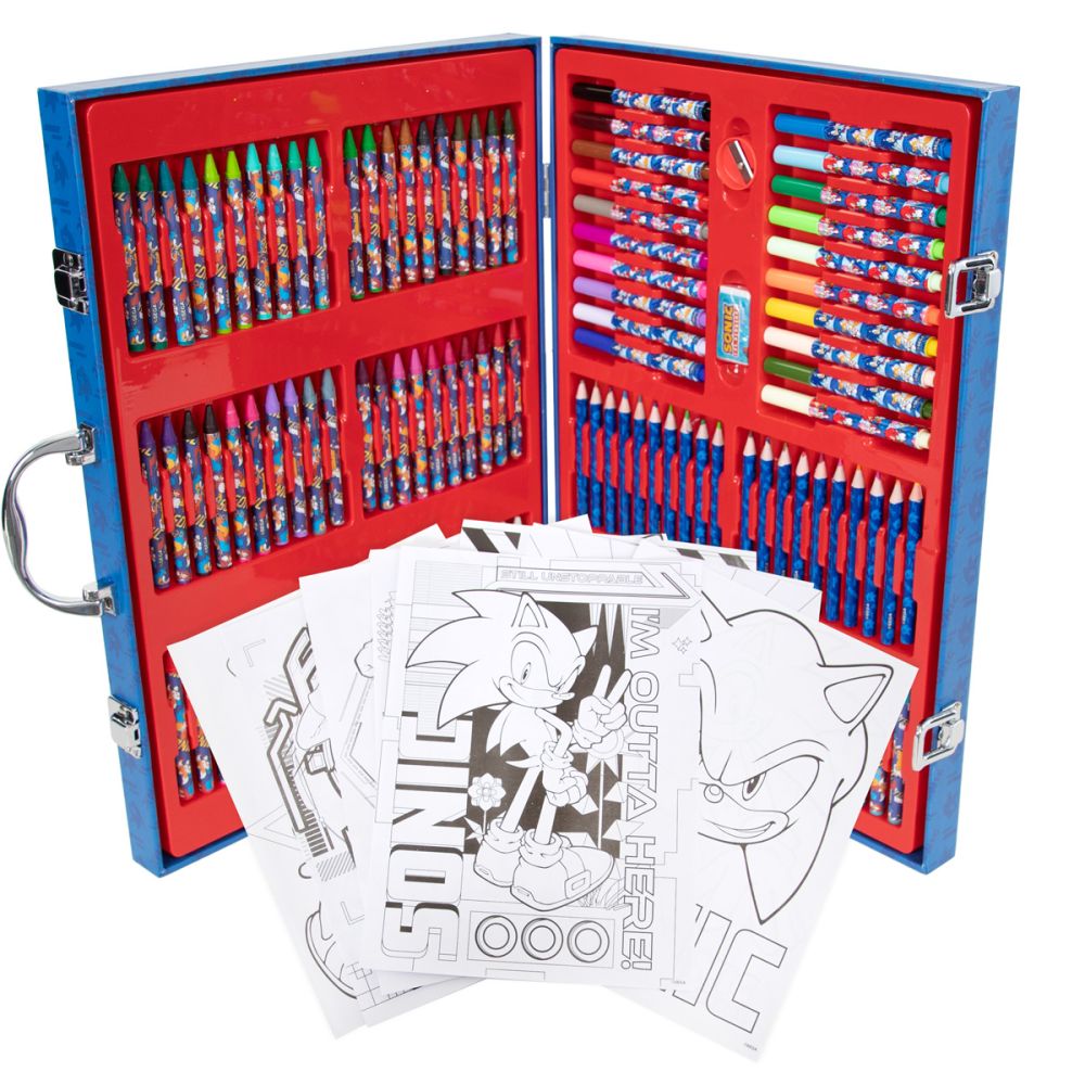 Set de colorat in trusa, Sonic the Hedgehog, 137 piese