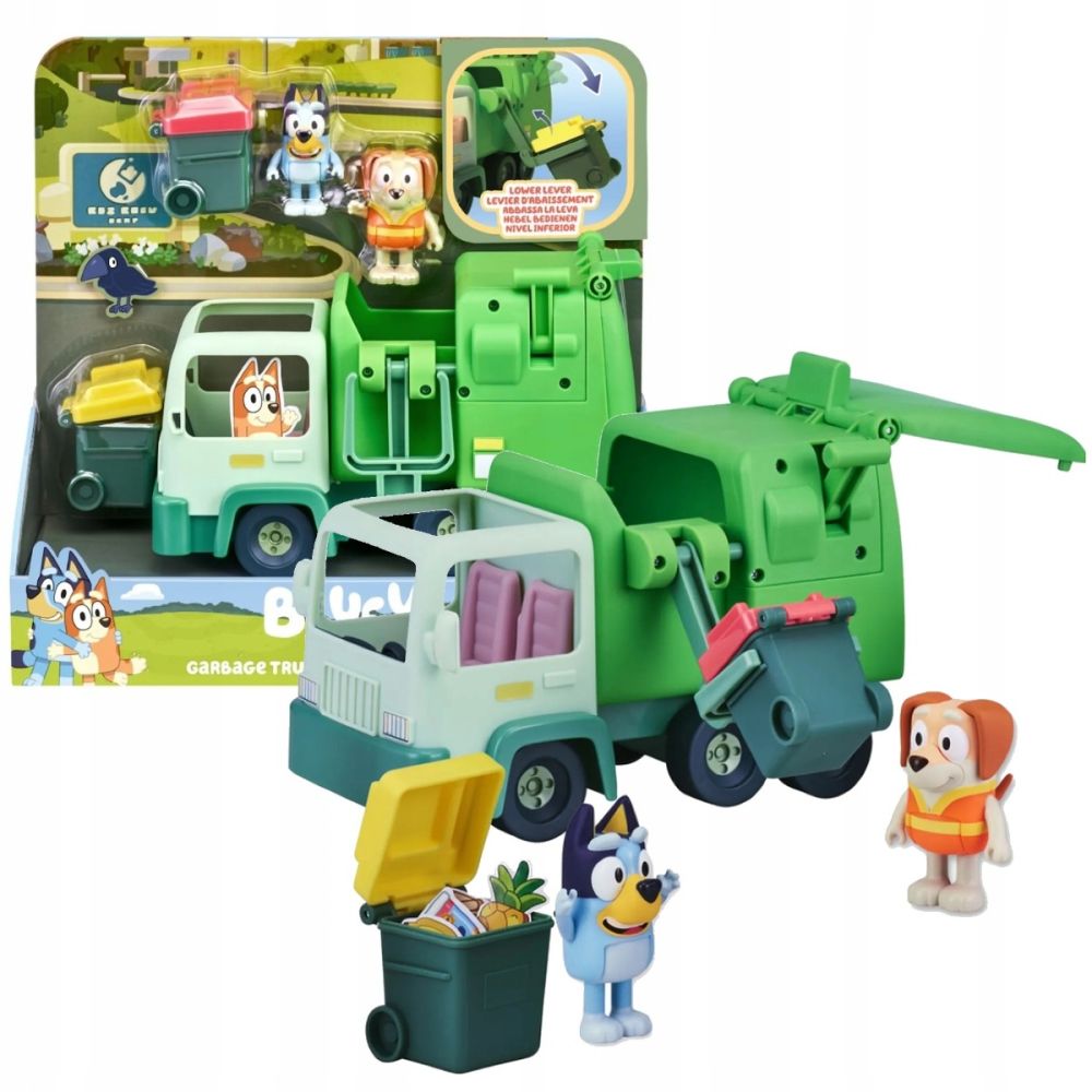 Set de joaca cu 2 figurine, Bluey, Garbage Truck