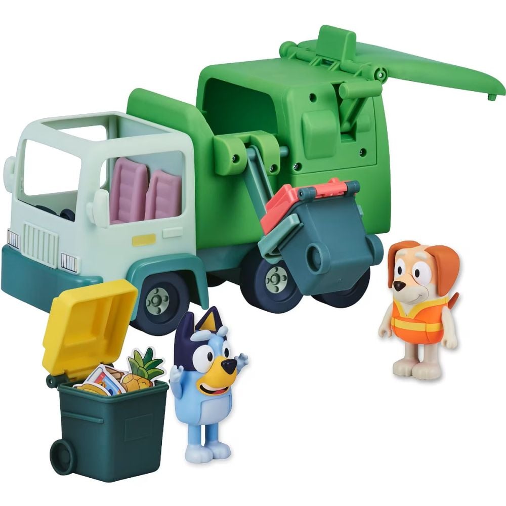 Set de joaca cu 2 figurine, Bluey, Garbage Truck