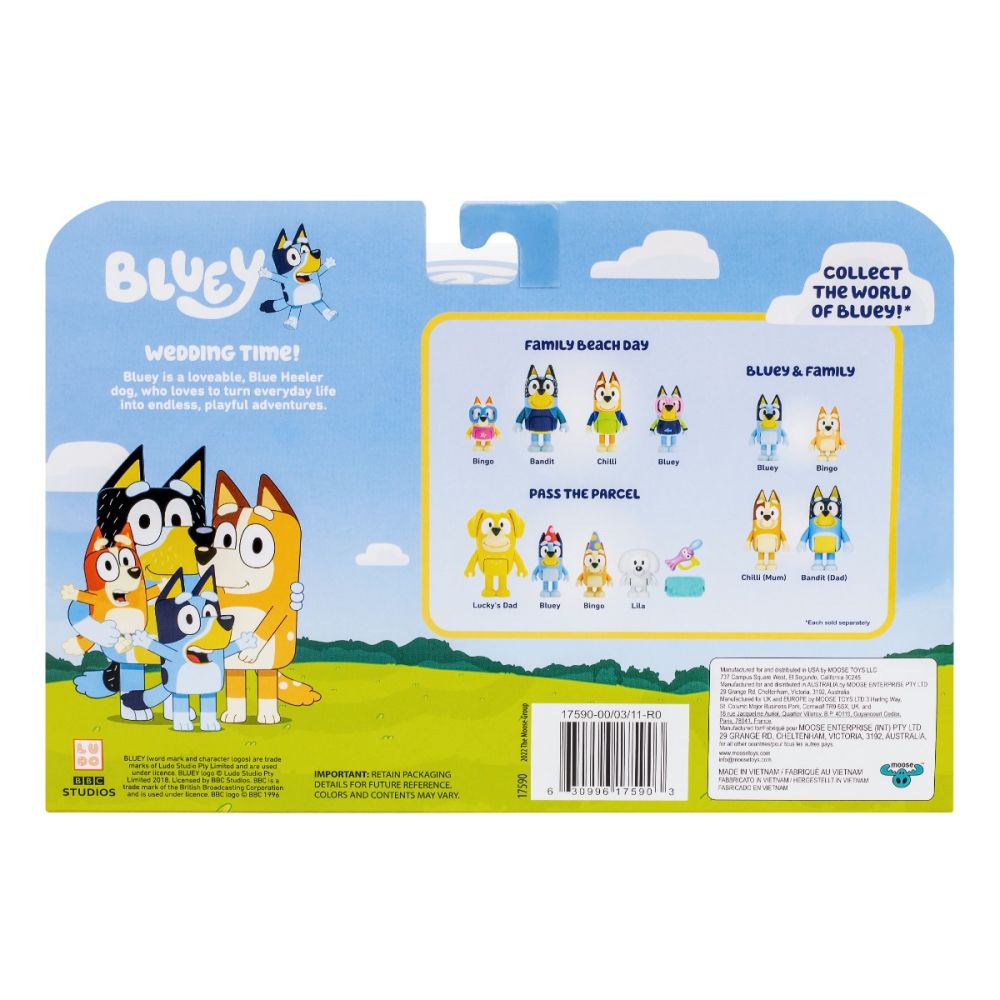 Set 4 figurine, Bluey, Wedding time