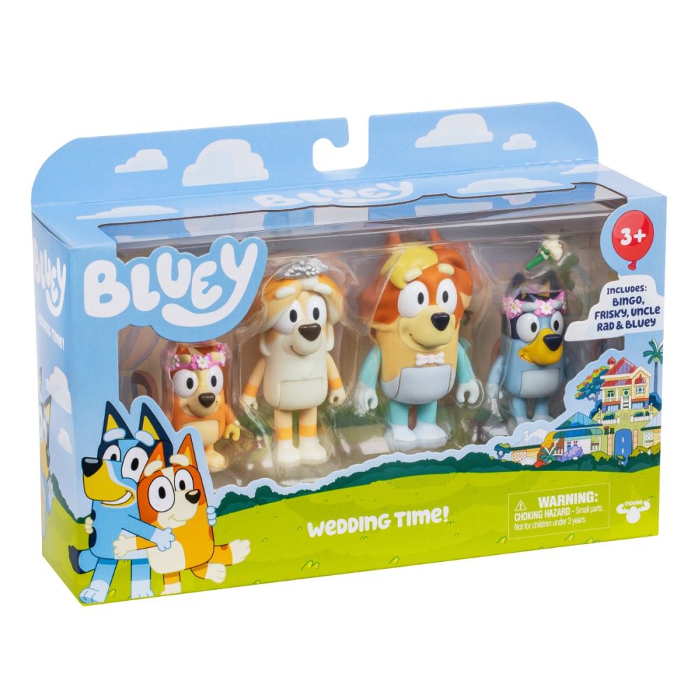 Set 4 figurine, Bluey, Wedding time