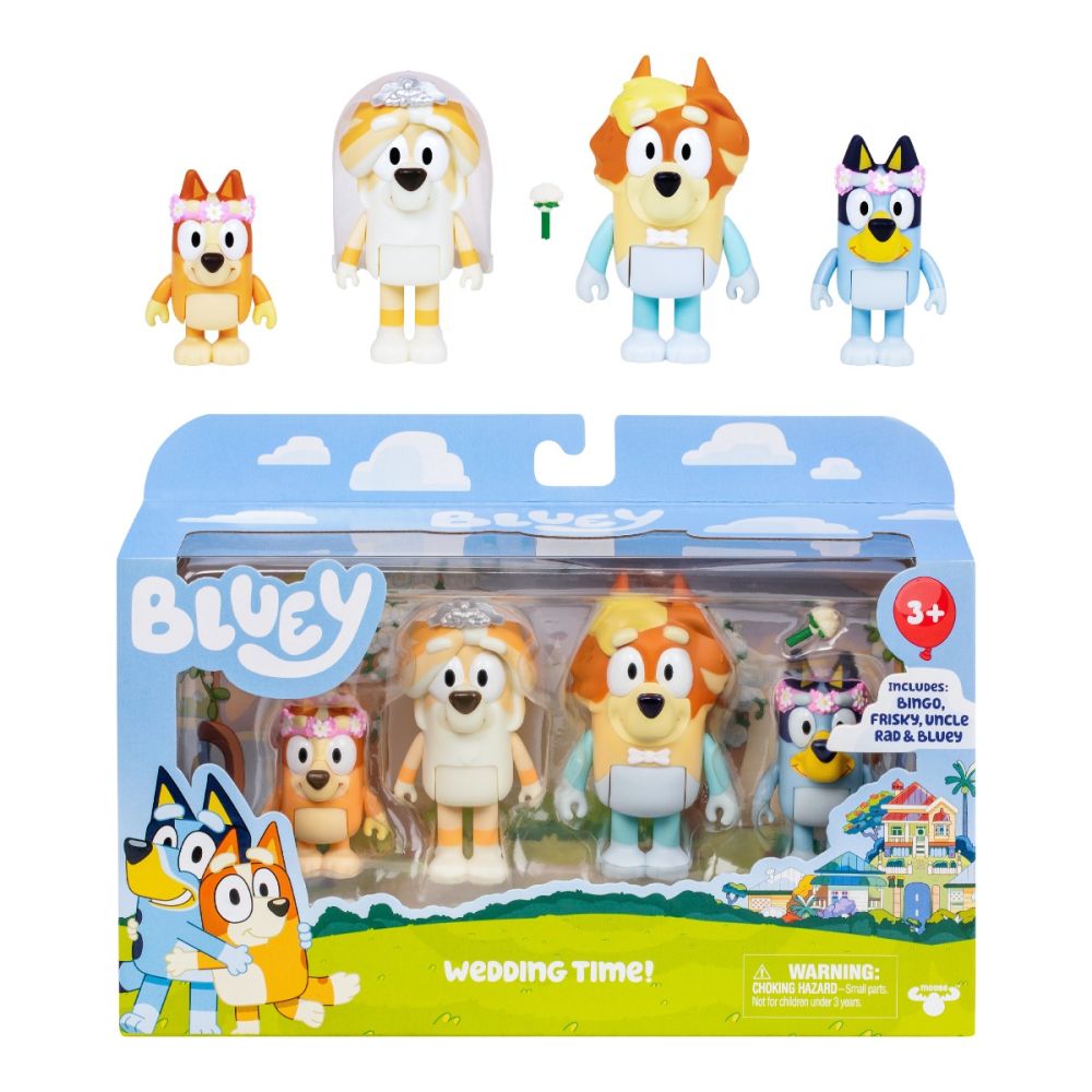 Set 4 figurine, Bluey, Wedding time