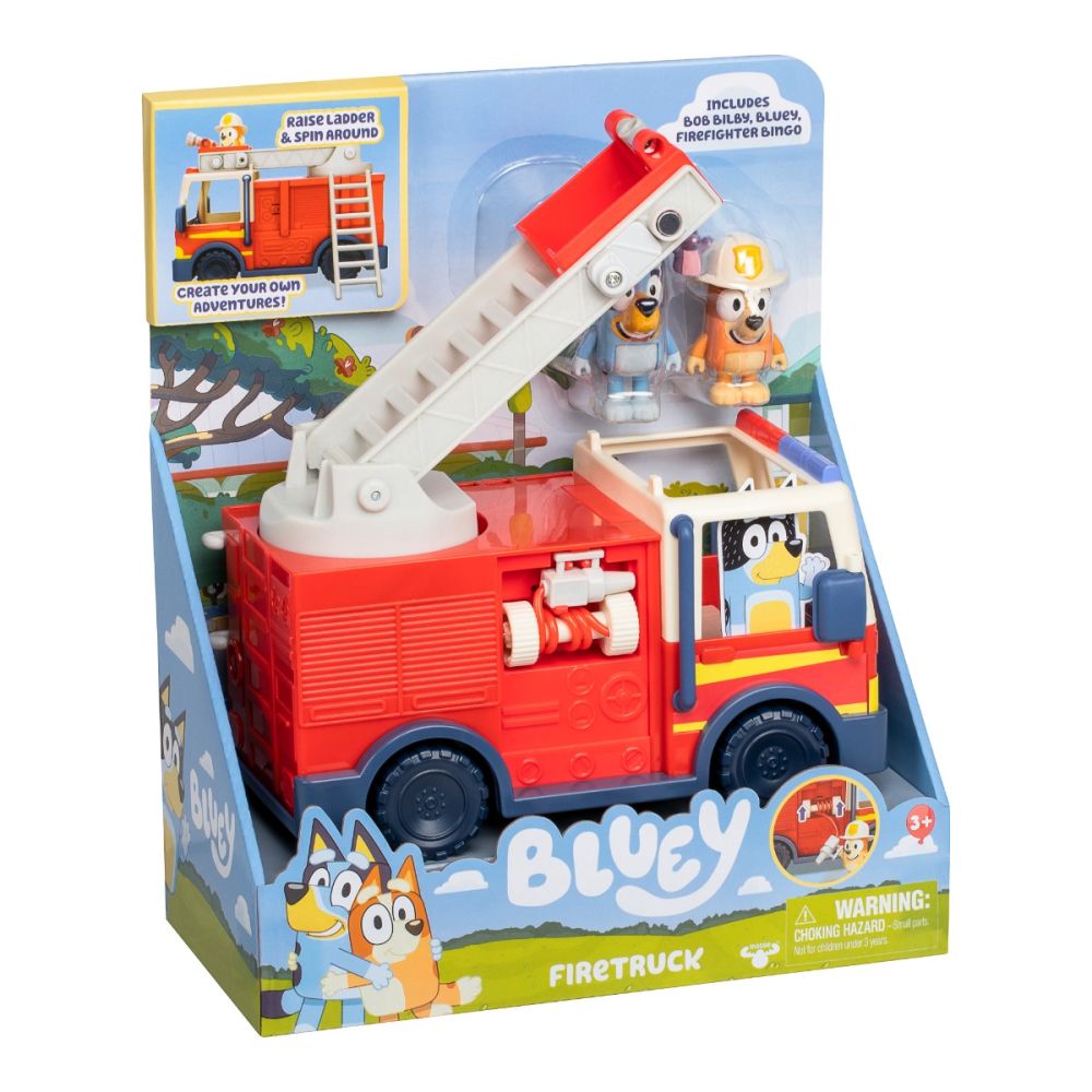 Masina de pompieri si 3 figurine, Bluey, Firetruck
