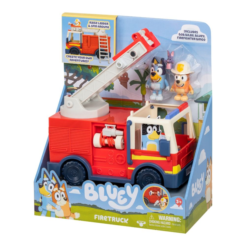 Masina de pompieri si 3 figurine, Bluey, Firetruck
