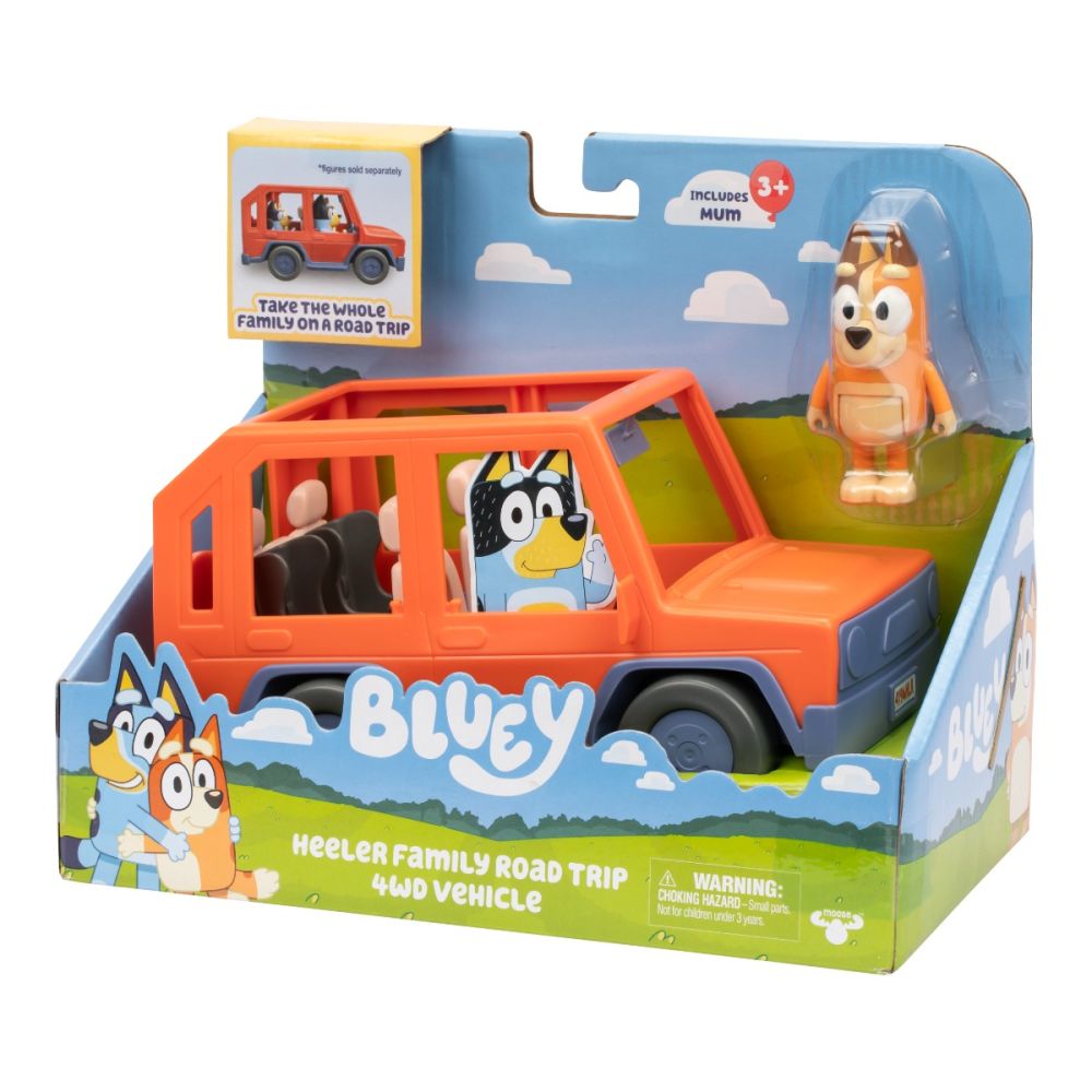 Masina si figurina, Bluey, Heeler Family Road trip 4 WD