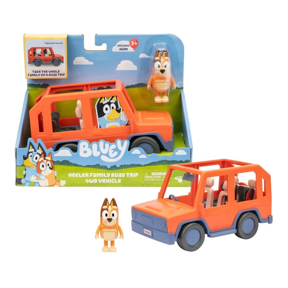 Masina si figurina, Bluey, Heeler Family Road trip 4 WD