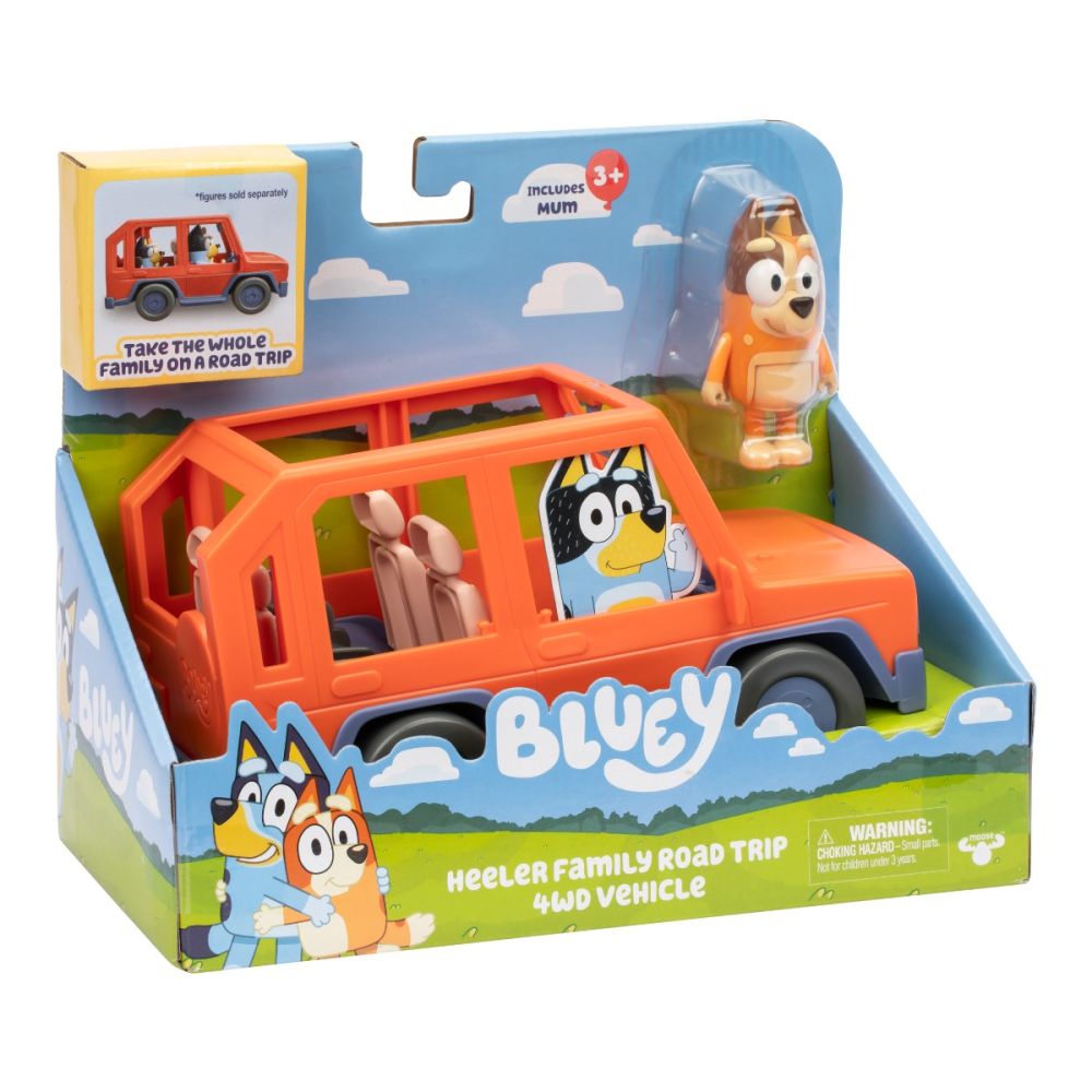 Masina si figurina, Bluey, Heeler Family Road trip 4 WD