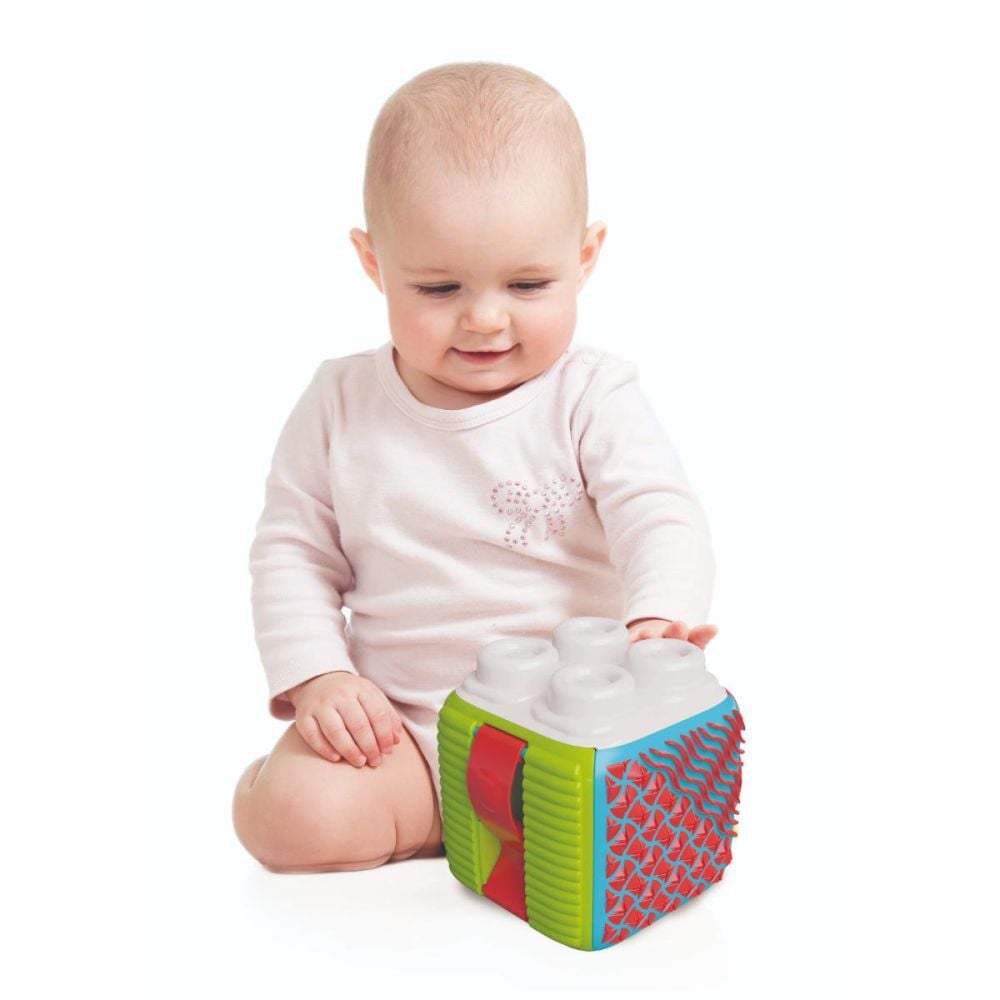 Cub senzorial cu activitati si 4 cuburi moi, Clementoni, Soft Clemmy