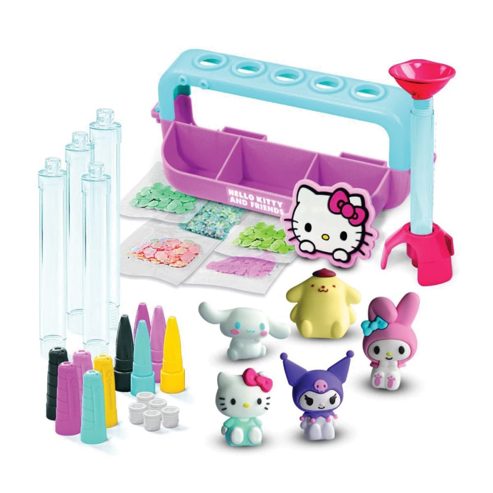 Set de creat 5 pixuri, Clementoni Idea, Hello Kitty, 25 accesorii