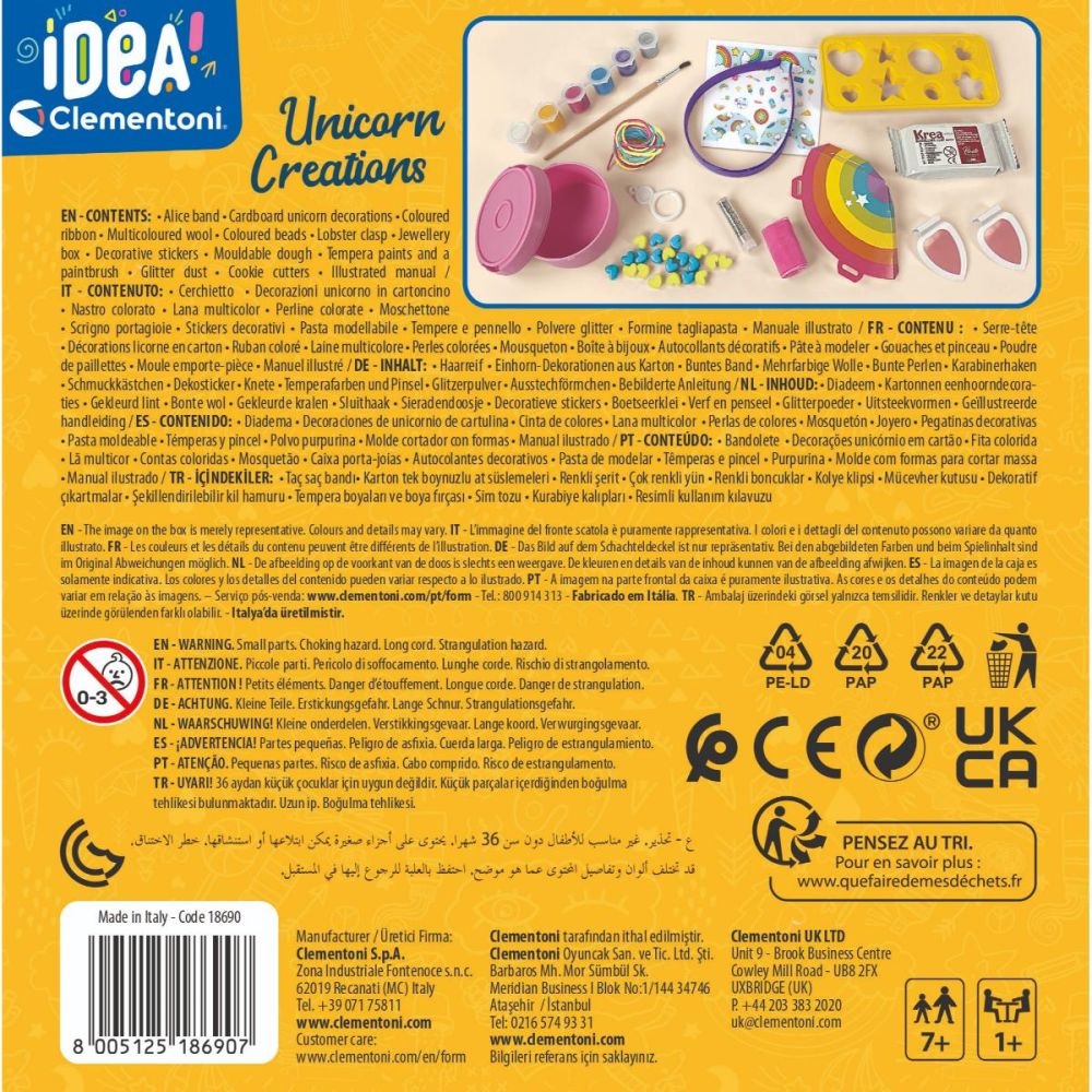 Set de joaca creativ, Clementoni, Idea, Unicorn Creations