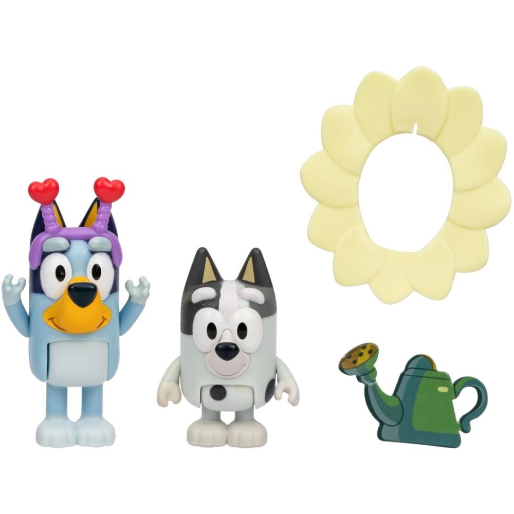 Set de joaca cu 2 figurine, Bluey, Spring Time, Bluey si Muffin