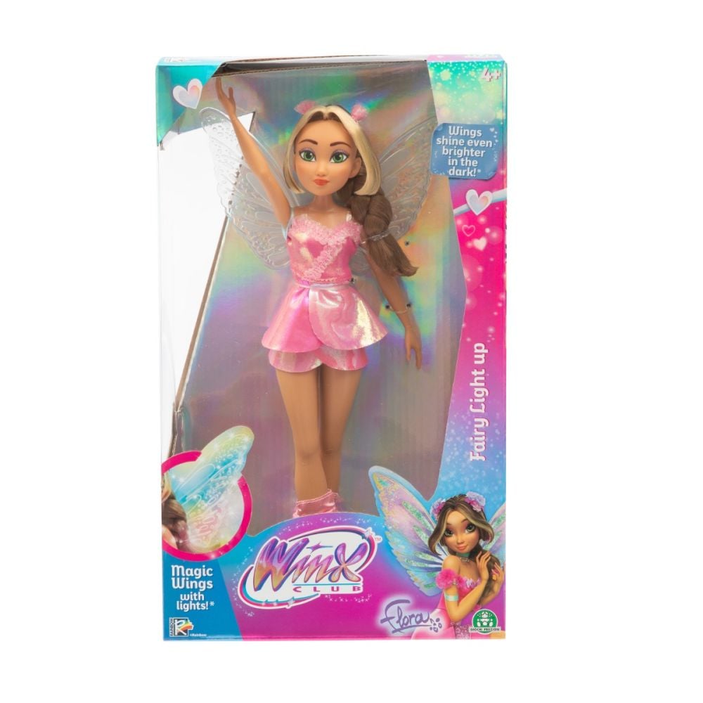 Papusa, Winx Fairy Lighth up, Flora, 27 cm