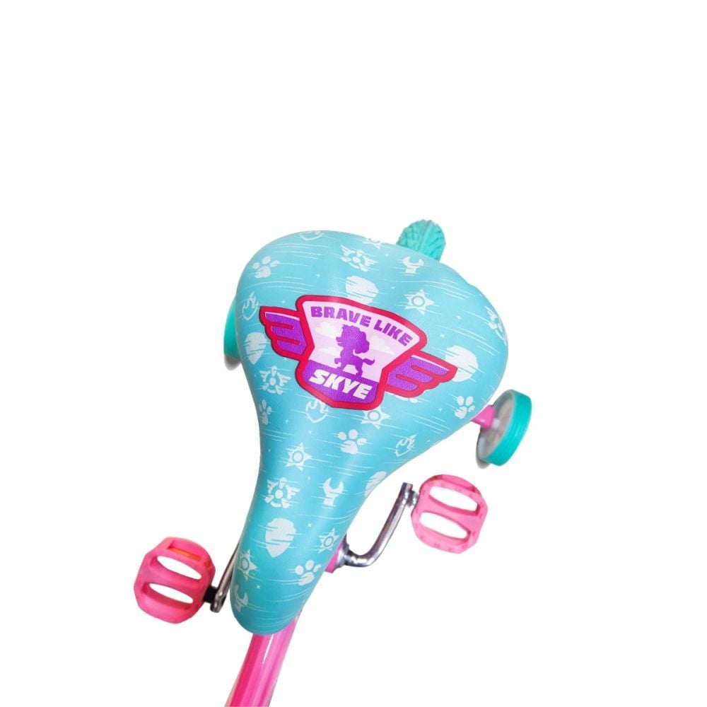 Bicicleta cu roti ajutatoare si cos, Paw Patrol, Skye, 12 inch