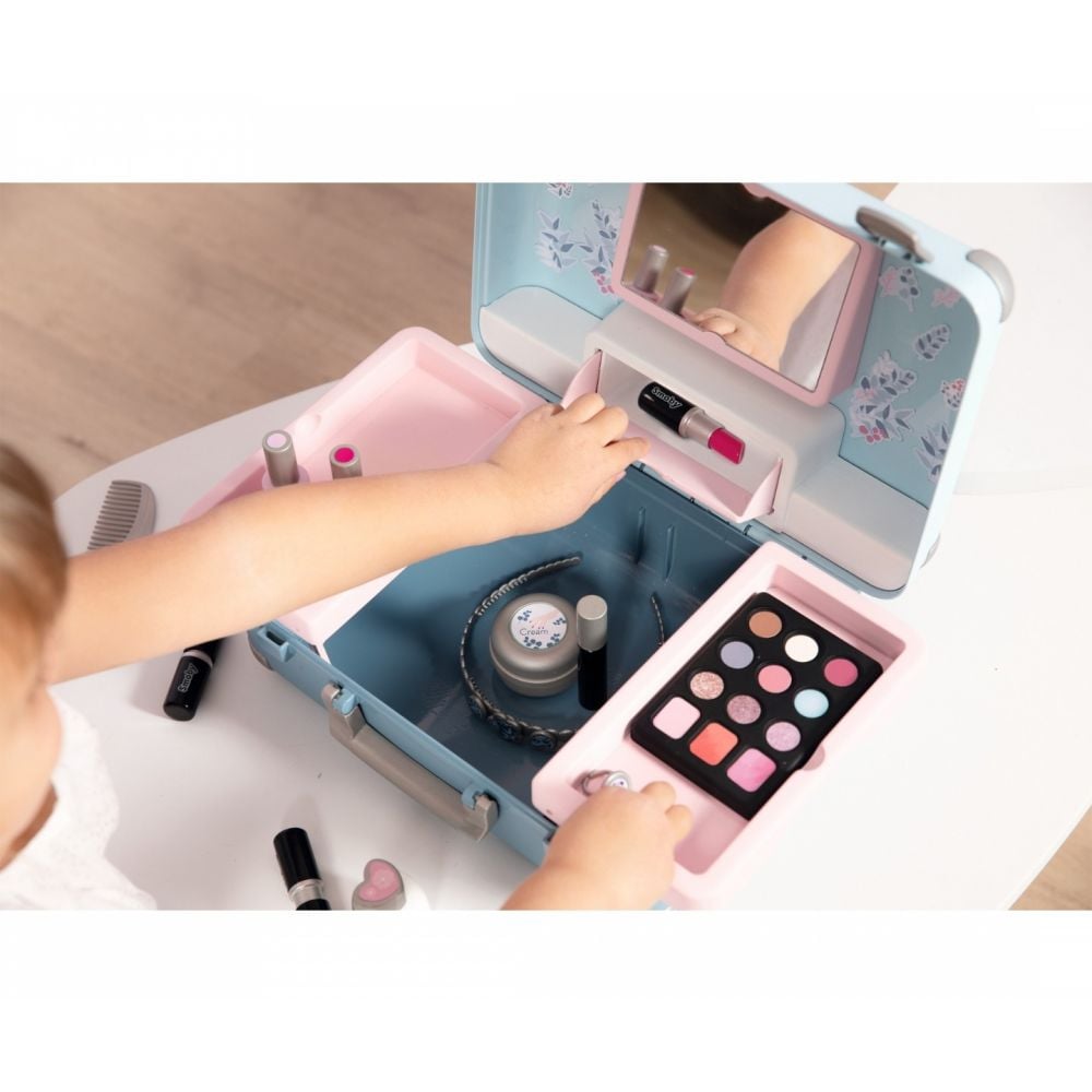 Set geanta cu accesorii de infrumusetare, Smoby, My Beauty Vanity, 13 accesorii