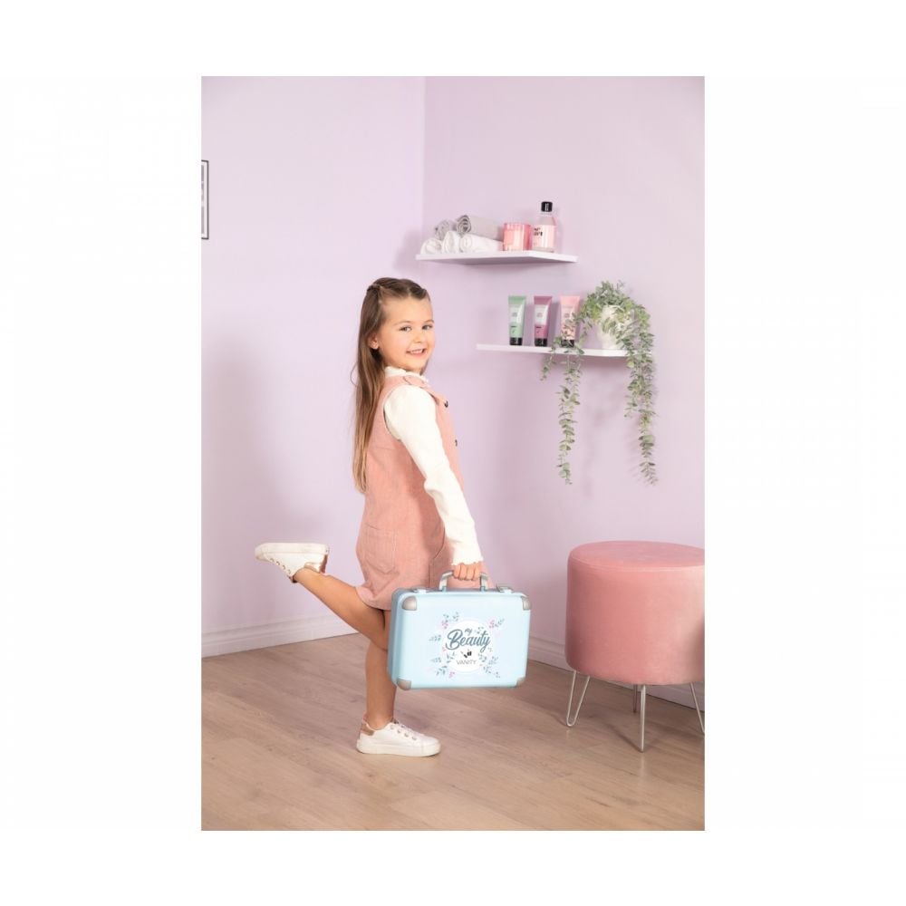 Set geanta cu accesorii de infrumusetare, Smoby, My Beauty Vanity, 13 accesorii