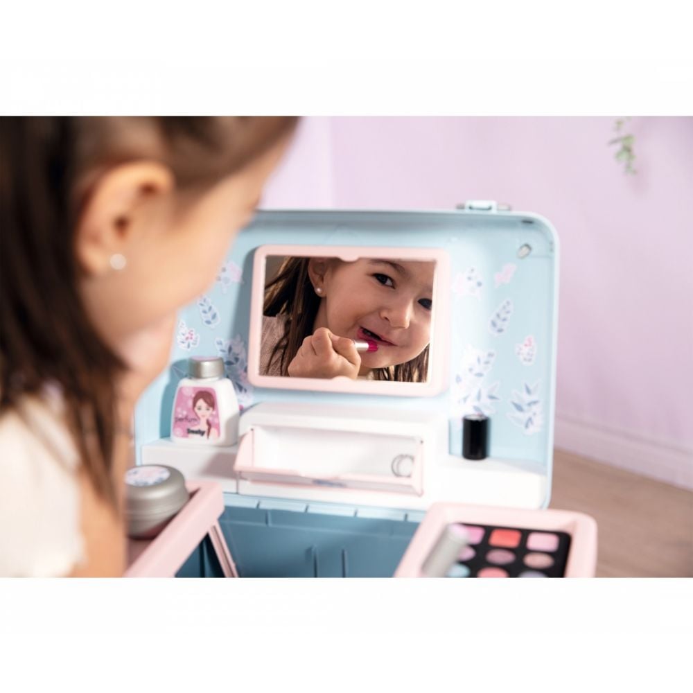 Set geanta cu accesorii de infrumusetare, Smoby, My Beauty Vanity, 13 accesorii