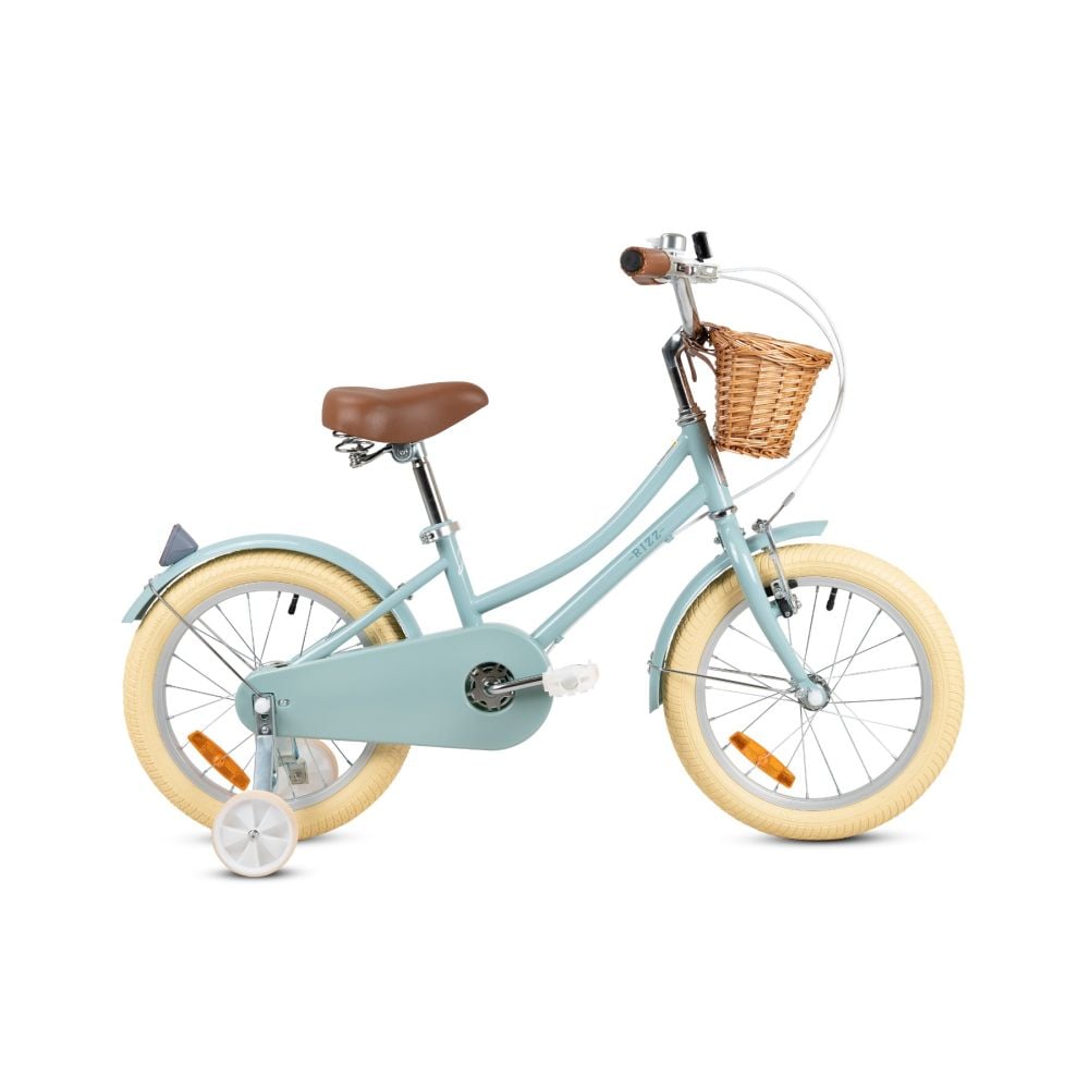Bicicleta cu roti ajutatoare si cos, Rizz Jr, 16 inch, Gri