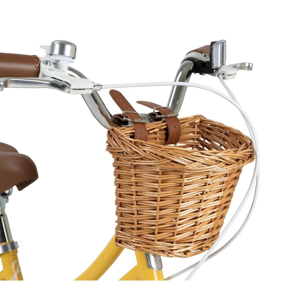 Bicicleta cu roti ajutatoare si cos, Rizz Jr, 20 inch, Yellow