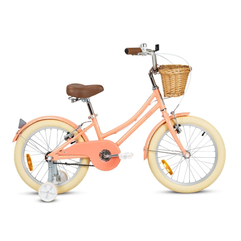 Bicicleta cu roti ajutatoare si cos, Rizz Jr, 20 inch, Peach