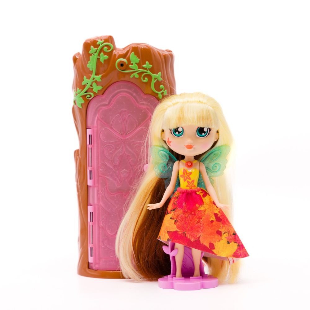 Set de joaca cu zana, Bright Fairy Friends, casuta si accesorii, 16 cm