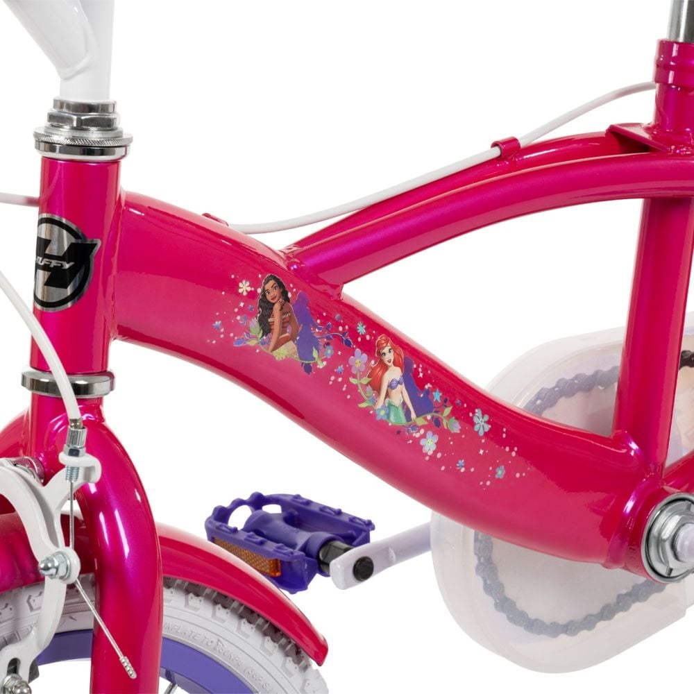 Bicicleta cu roti ajutatoare, Huffy, Disney Princess, 16 inch, Roz