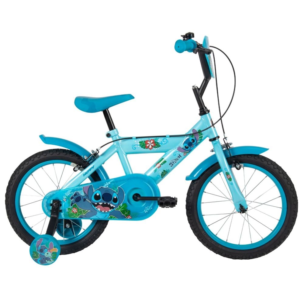 Bicicleta cu roti ajutatoare, Huffy, Disney Stitch, 16 inch, Blue